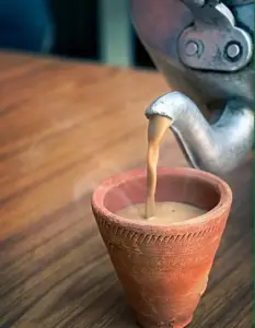 A cup of milky masala chai.