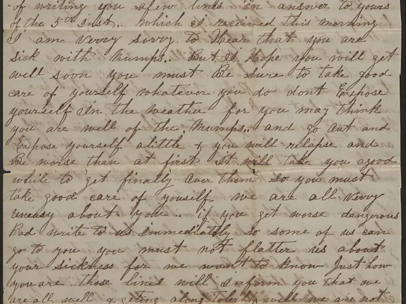 A page of a handwritten letter in ink.